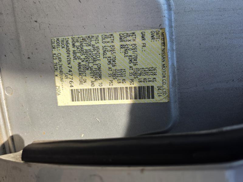 2014 Nissan Frontier SILVER Photo 10