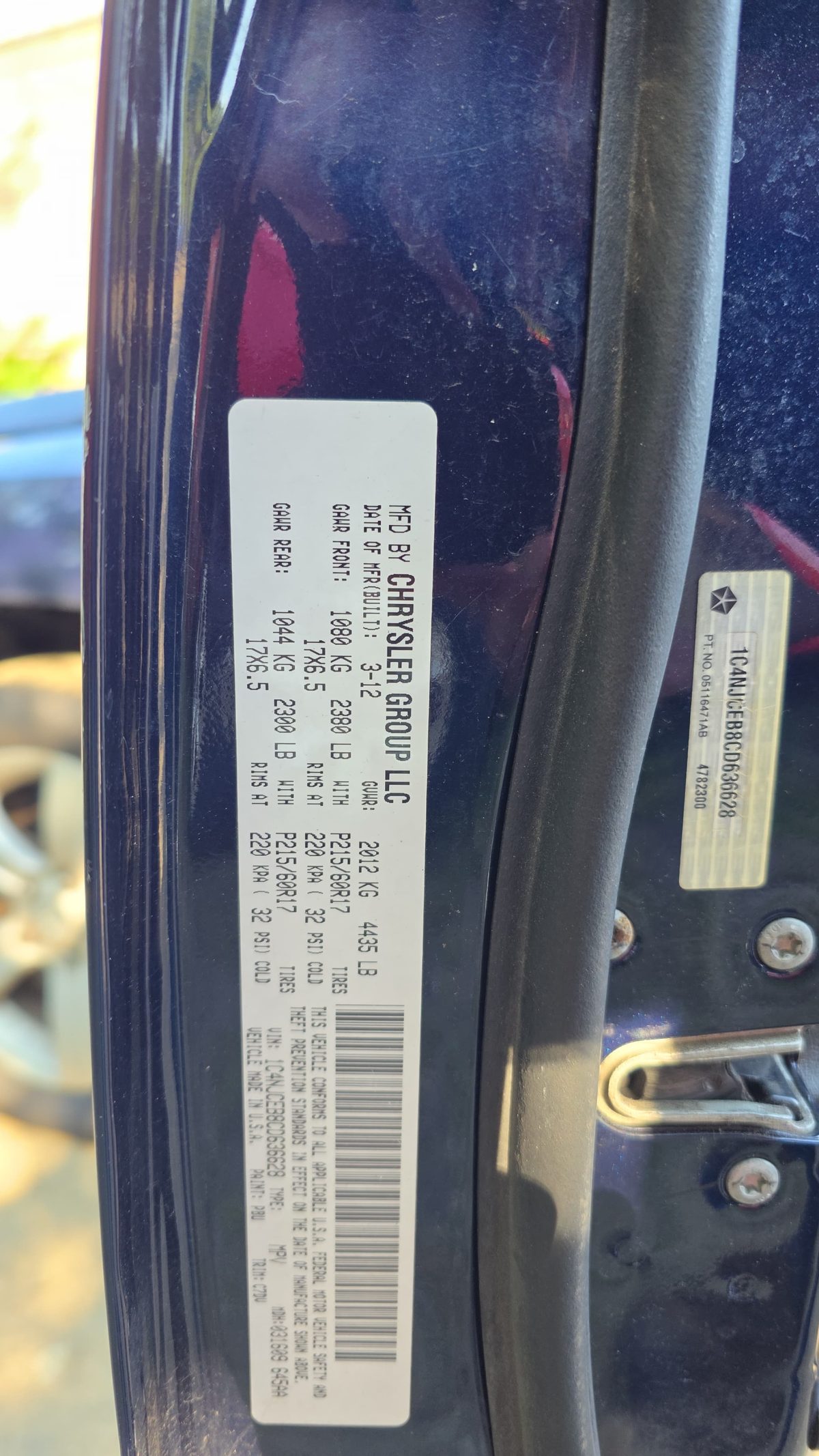 2012 Jeep Compass Latitude True Blue Pearl - additional angle